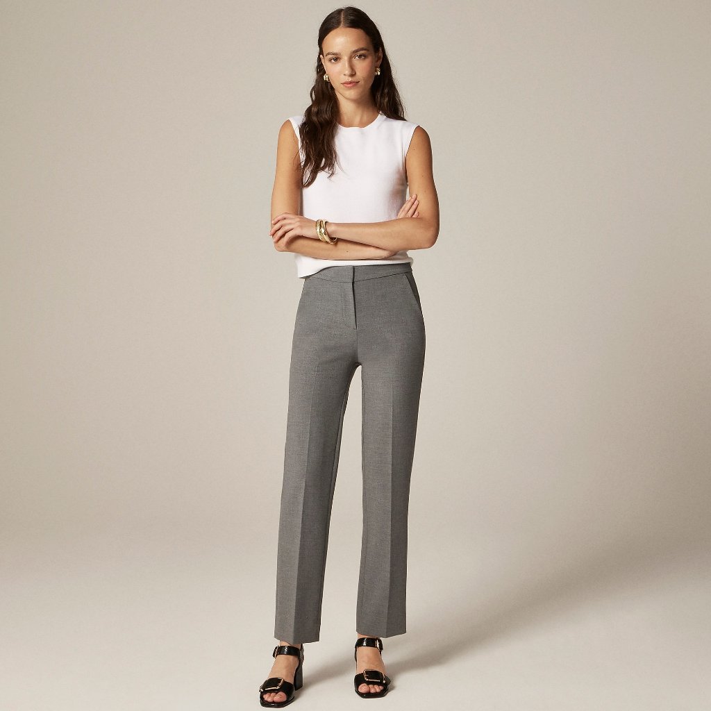 J. Crew Kate Straight Leg Pant In Four-Season Stretch Smoked Graphite Size 12